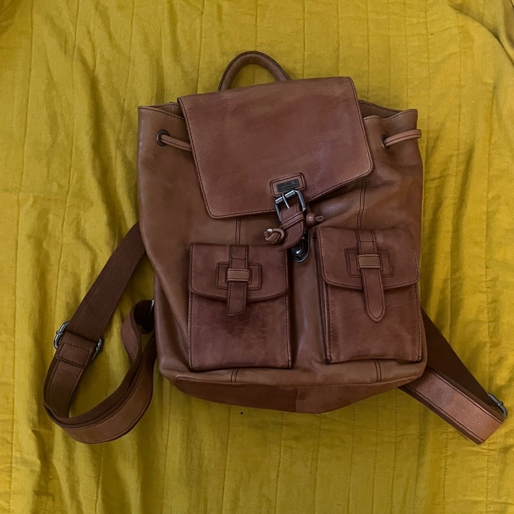 Elegant Tan Leather Backpack for Women